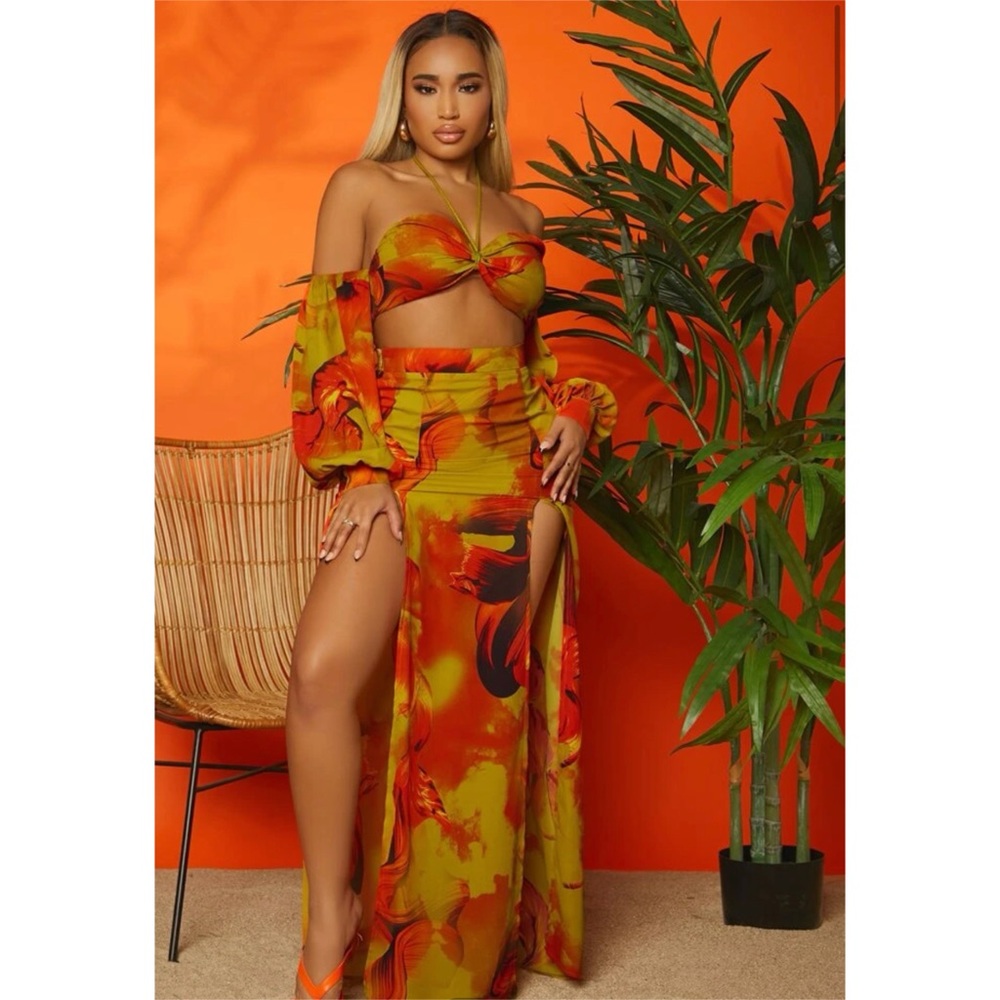 Tye Die 2-piece Split Skirt Set